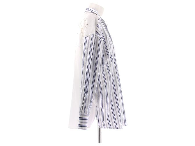 Max Mara Camisa a rayas azul y blanca - vista 3