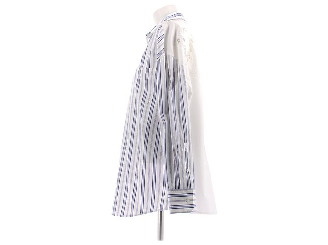 Max Mara Camisa a rayas azul y blanca - vista 4