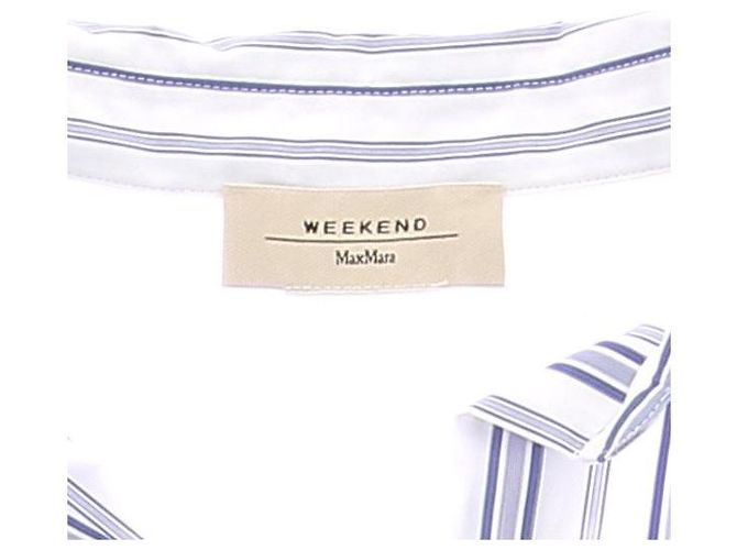 Max Mara Camisa a rayas azul y blanca - vista 5