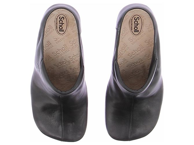 Mules Balenciaga x Scholl in pelle nera Nero - vista 4