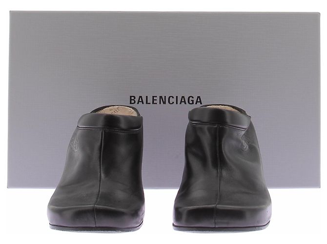 Mules Balenciaga x Scholl in pelle nera Nero - vista 8