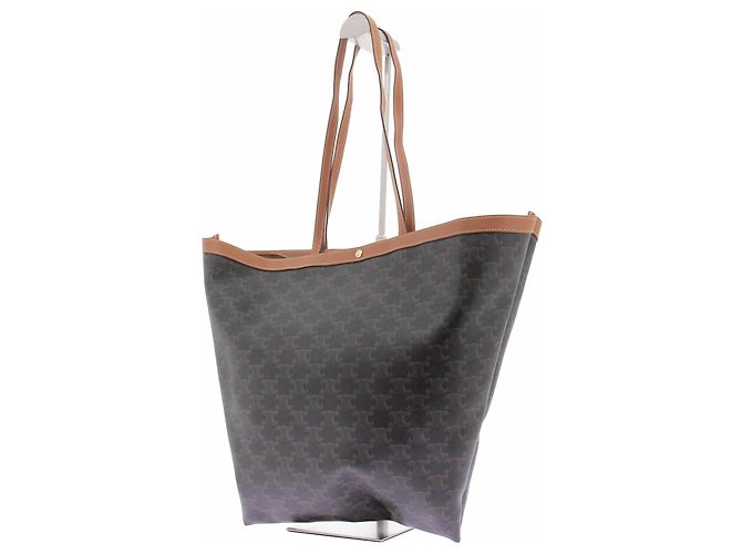 Céline Braune Ledertasche mit Logos - Ansicht 2