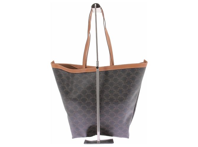 Céline Braune Ledertasche mit Logos - Ansicht 3