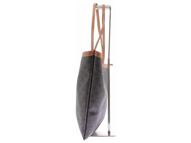 Céline Braune Ledertasche mit Logos - Ansicht 4