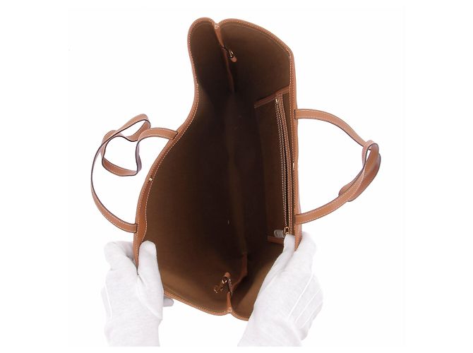 Céline Braune Ledertasche mit Logos - Ansicht 7