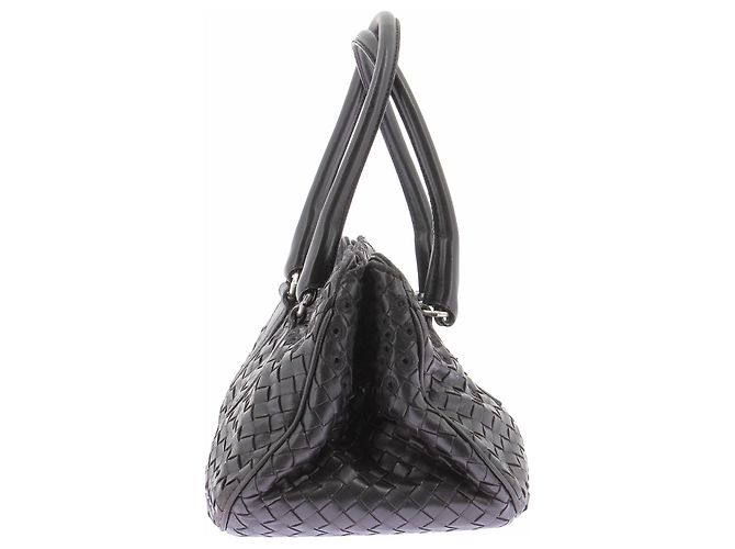 Bottega Veneta Schwarze geflochtene Ledertasche - Ansicht 4