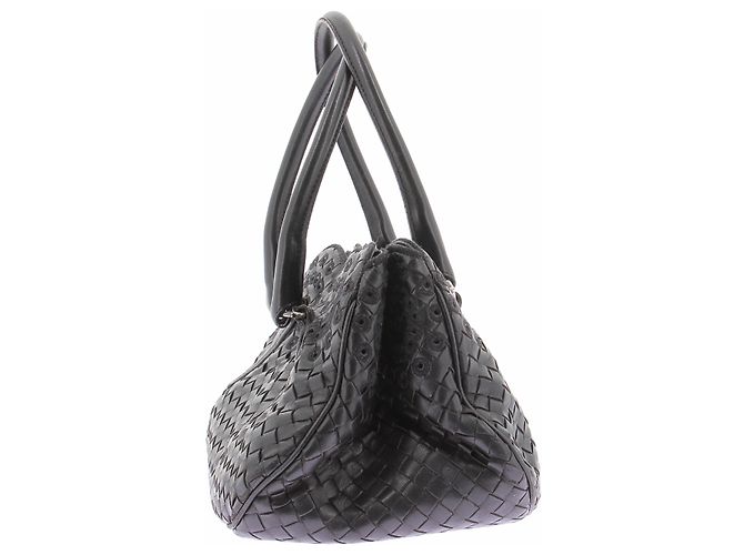 Bottega Veneta Schwarze geflochtene Ledertasche - Ansicht 5