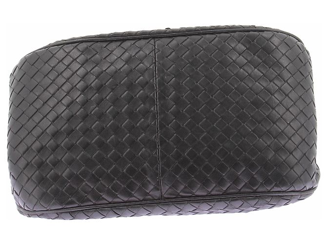 Bottega Veneta Schwarze geflochtene Ledertasche - Ansicht 6
