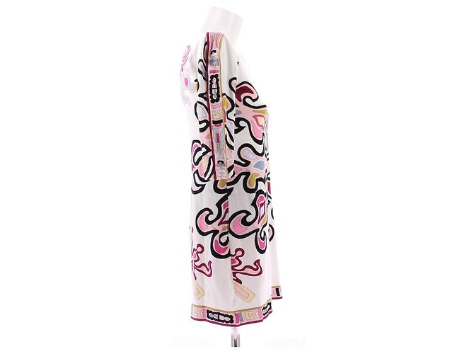 Emilio Pucci Abito in spugna bianco e multicolore - vista 3