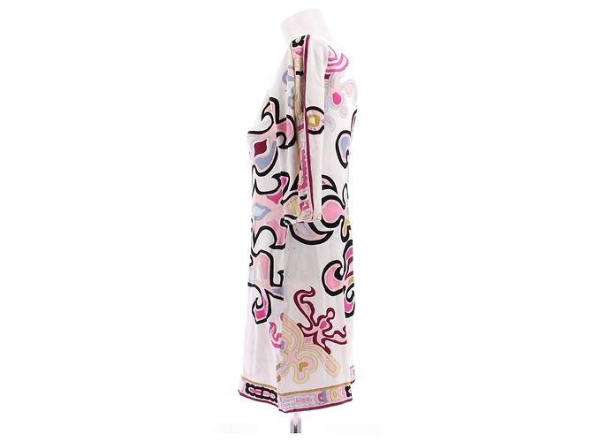 Emilio Pucci Abito in spugna bianco e multicolore - vista 4