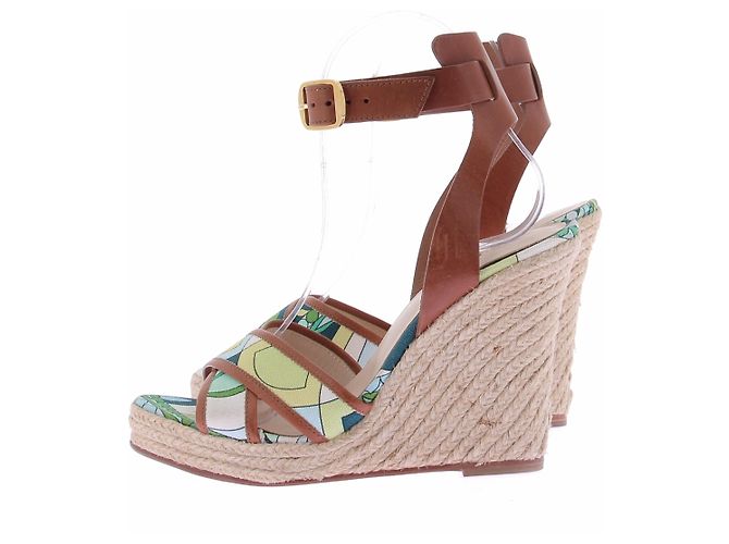 Emilio Pucci Espadrilles compensées vertes Green - view 2