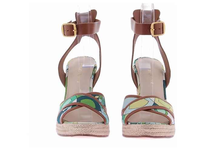 Emilio Pucci Espadrilles compensées vertes Green - view 3