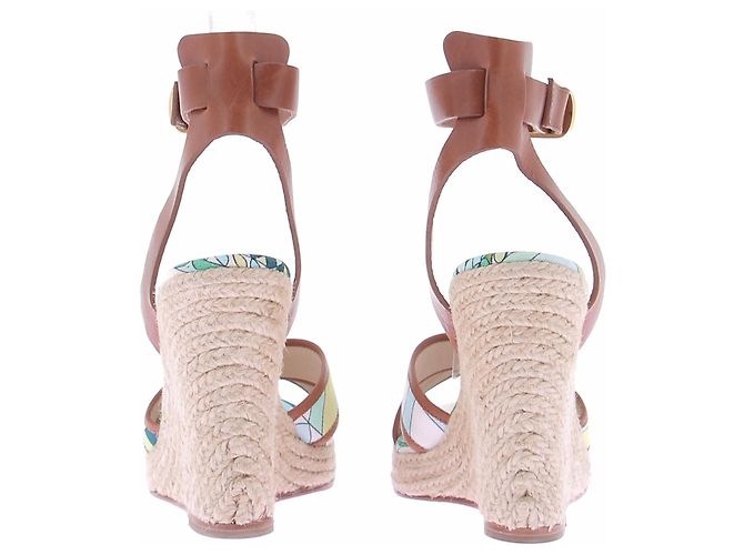 Emilio Pucci Espadrilles compensées vertes Green - view 7