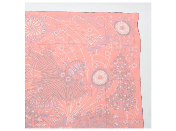 Hermès Lenço Hermes Carre Géant 140 LA SOURCE DE PEGASE Vermelho - vista 3