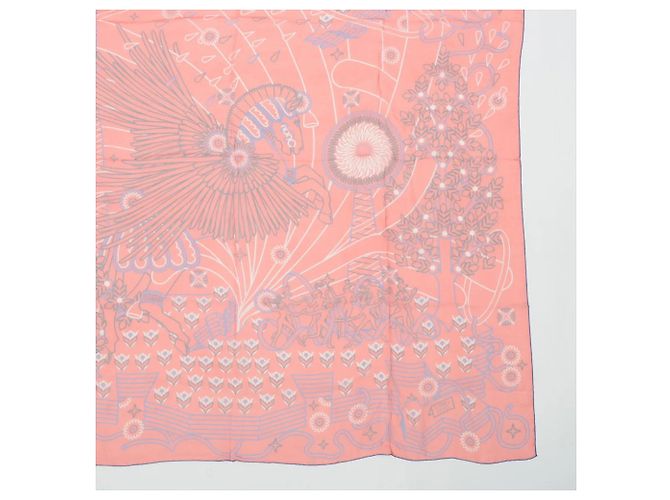 Hermès Lenço Hermes Carre Géant 140 LA SOURCE DE PEGASE Vermelho - vista 4