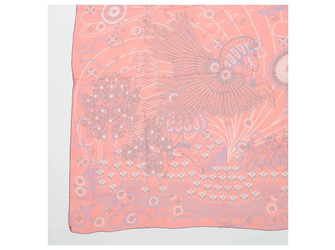 Hermès Lenço Hermes Carre Géant 140 LA SOURCE DE PEGASE Vermelho - vista 5