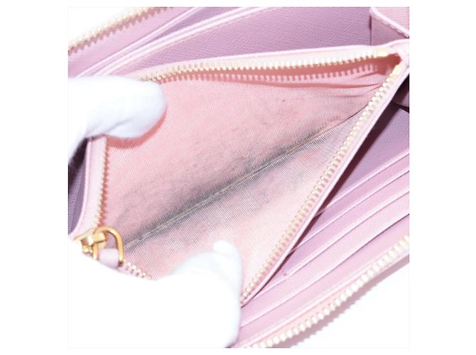 Cartera larga de piel Saffiano Prada Rosa - vista 10
