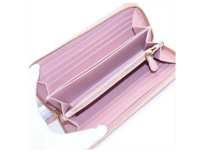 Cartera larga de piel Saffiano Prada Rosa - vista 3