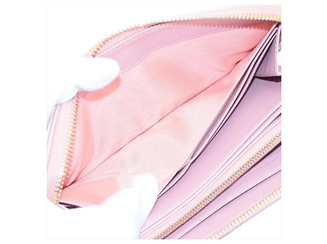 Cartera larga de piel Saffiano Prada Rosa - vista 4