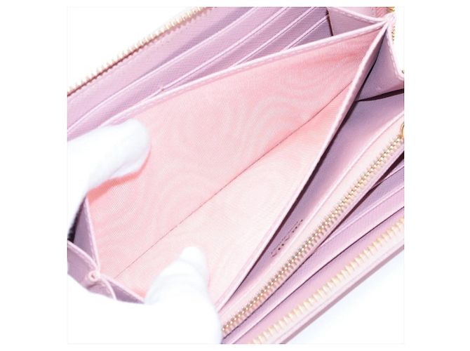 Cartera larga de piel Saffiano Prada Rosa - vista 6