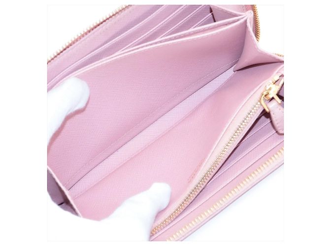 Cartera larga de piel Saffiano Prada Rosa - vista 7