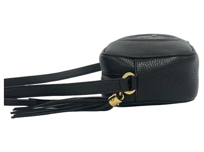 Borsa a tracolla mini e pochette in pelle GUCCI Soho Interlocking G con nappina Nero - vista 5
