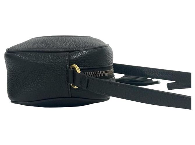 Borsa a tracolla mini e pochette in pelle GUCCI Soho Interlocking G con nappina Nero - vista 6