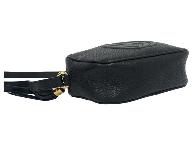 Borsa a tracolla mini e pochette in pelle GUCCI Soho Interlocking G con nappina Nero - vista 7
