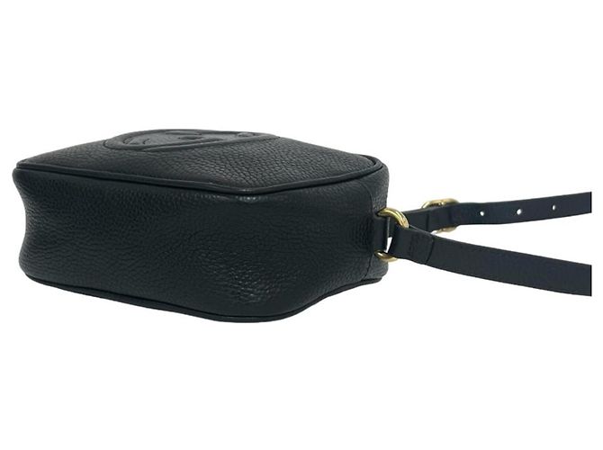 Borsa a tracolla mini e pochette in pelle GUCCI Soho Interlocking G con nappina Nero - vista 8