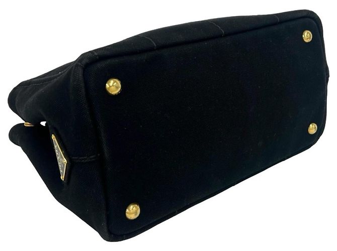 Tote Borsa a tracolla 2-Way Prada Canapa Logo Canvas Nero - vista 7
