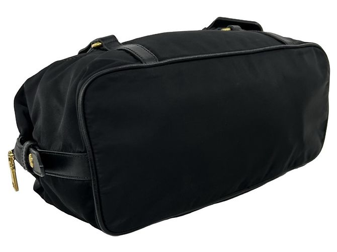 Prada Logo Hardware Tessuto Pocono Nylon Tote Bag Schwarz - Ansicht 7