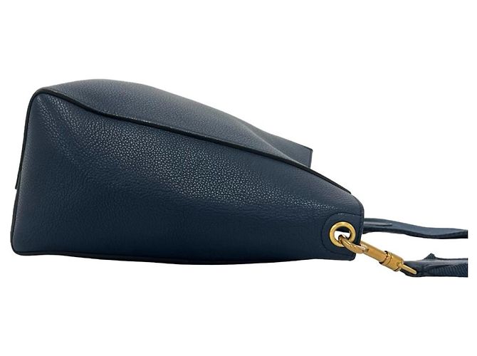 Céline Borsa a tracolla in pelle Celine Sangle Bucket Small Blu navy - vista 6
