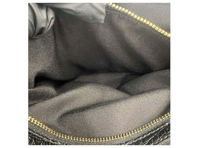 GUCCI Mini Tote Bag aus Leder und Canvas mit GG Logo Muster Schwarz Marineblau - Ansicht 10