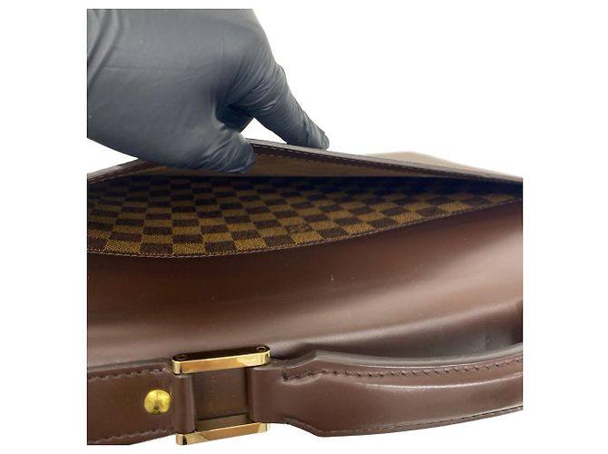 Borsa Business Louis Vuitton Altona PM Damier in Pelle Marrone - vista 10