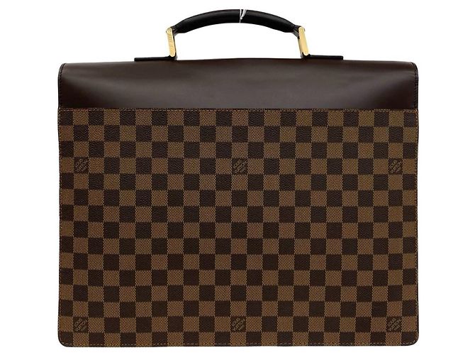 Borsa Business Louis Vuitton Altona PM Damier in Pelle Marrone - vista 3