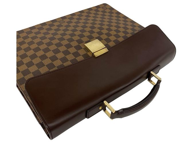 Borsa Business Louis Vuitton Altona PM Damier in Pelle Marrone - vista 4