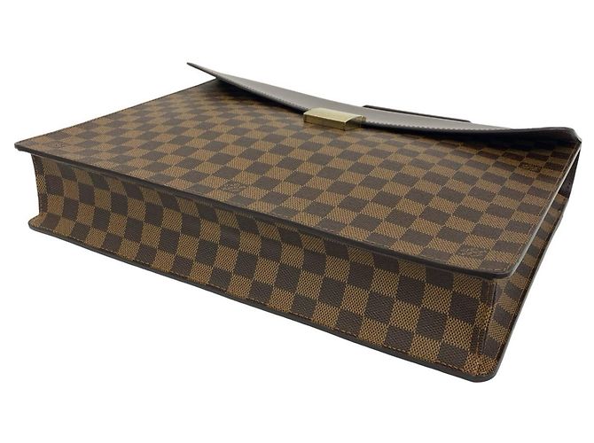Borsa Business Louis Vuitton Altona PM Damier in Pelle Marrone - vista 8