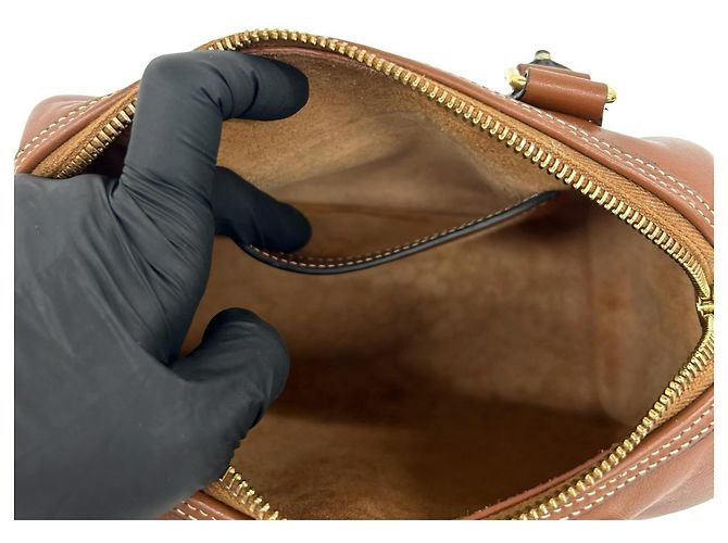 Céline Celine Sac Mini Boston en Cuir Triomphe Marron - vue 10