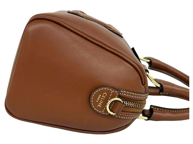 Céline Celine Sac Mini Boston en Cuir Triomphe Marron - vue 6