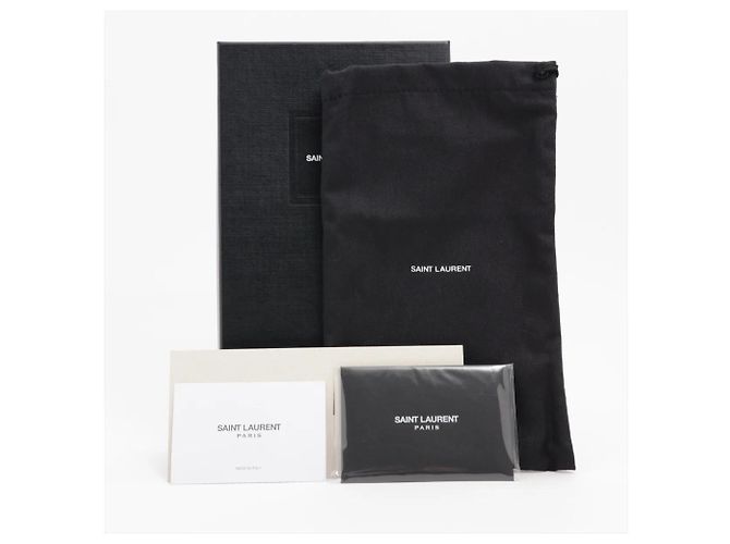 Autre Marque Saint Laurent Paris Cassandra V-Stitch Leder-Langbrieftasche Schwarz - Ansicht 10