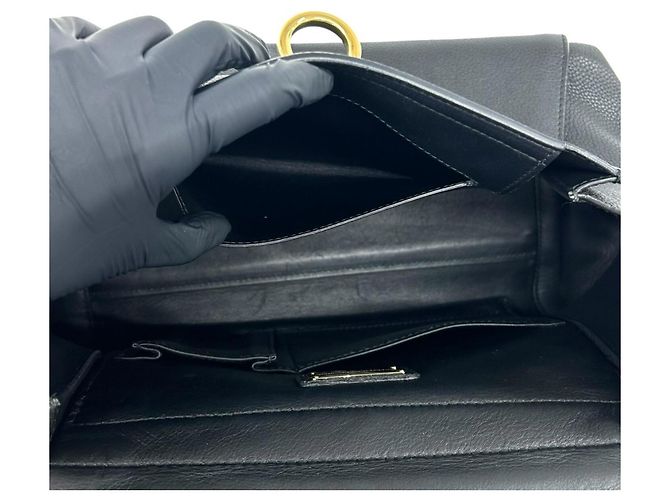 Bolsa de couro Salvatore Ferragamo com ferragens Gancini Preto - vista 10