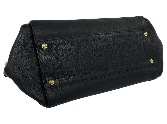 Bolsa de couro Salvatore Ferragamo com ferragens Gancini Preto - vista 7