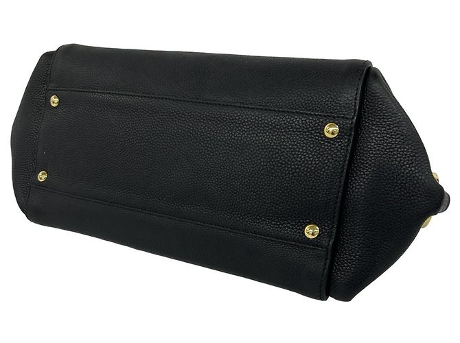 Bolsa de couro Salvatore Ferragamo com ferragens Gancini Preto - vista 8
