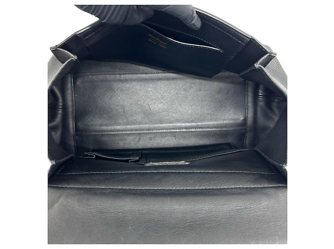 Bolsa de couro Salvatore Ferragamo com ferragens Gancini Preto - vista 9