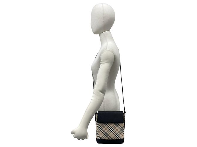Mini borsa a tracolla Burberry Nova Check Pattern Nero Beige - vista 2