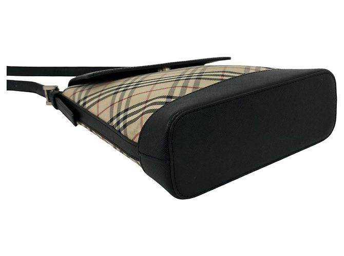 Mini borsa a tracolla Burberry Nova Check Pattern Nero Beige - vista 7