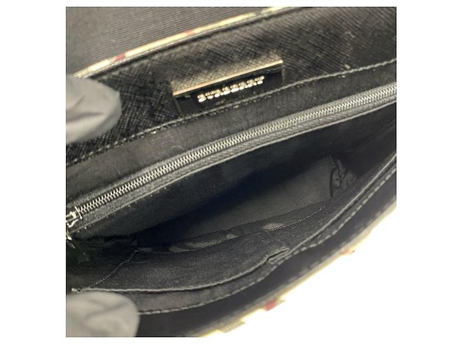 Mini borsa a tracolla Burberry Nova Check Pattern Nero Beige - vista 9