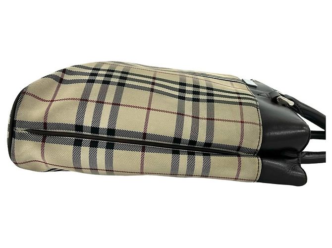 Bolsa Burberry Nova Check em lona e couro Marrom Bege - vista 6
