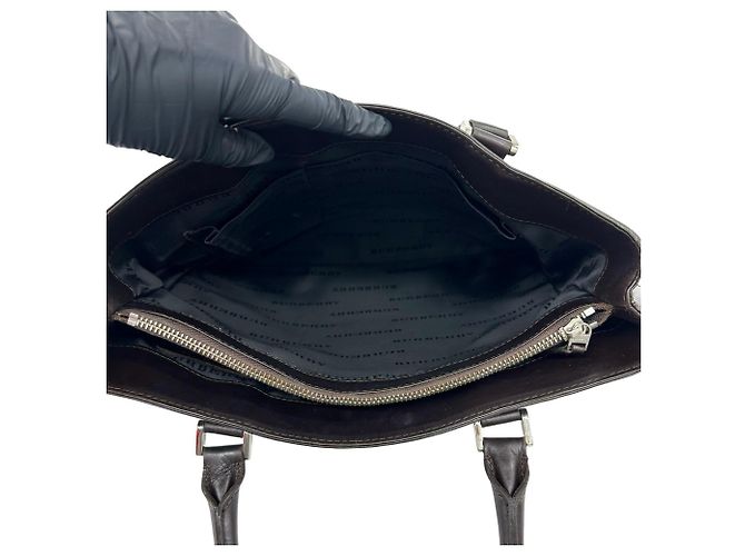 Bolsa Burberry Nova Check em lona e couro Marrom Bege - vista 9