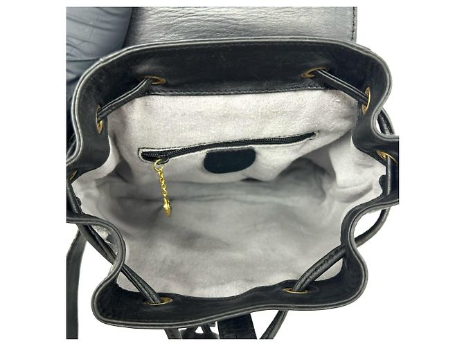 Bamboo Mochila Gucci Old Sherry Line em couro e bambu Preto Vermelho Verde - vista 9